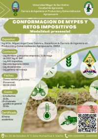 30 de septiembre - Invitación al curso "Conformación de MYPES y retos impositivos"