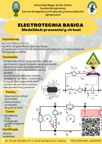 4 al 6 de Octubre - Invitación al curso de  "Electrotécnia básica"